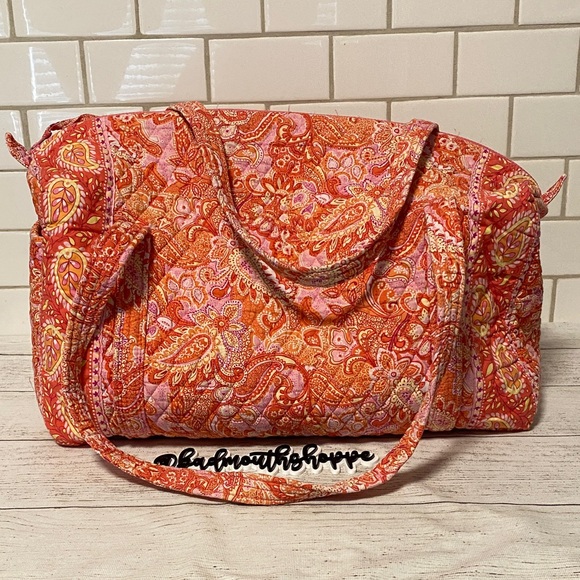 Vera Bradley Handbags - Vintage Y2K 00s Vera Bradley Retired Sherbet Sherbert Large Weekender Duffle Bag